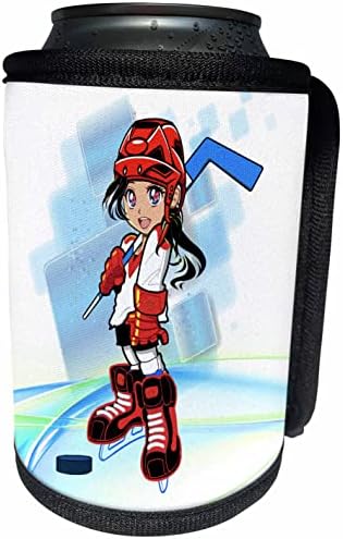 3dRose Milas Art - Хокей на лед - на Опаковки за бутилки - охладители за момичета - хоккеисток (cc-360391-1)