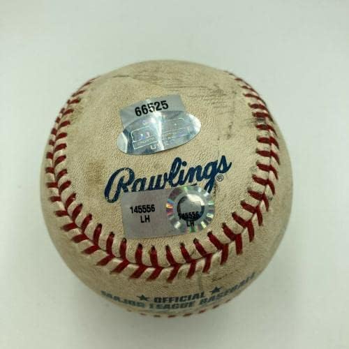 Дерек Джитър Подписа Използвани игра на Мейджър лийг Бейзбол Щайнер и Холограми MLB Auth - Бейзболни Топки, Използвани в играта MLB