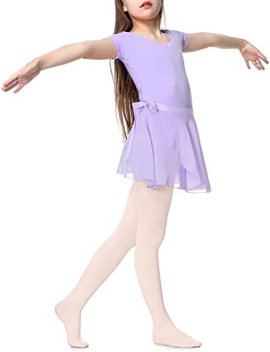 Century Star/Бански костюм за деца, Балетное Трика за момичета, Танцови, Комплект Балетен рокли с Къс Ръкав, Комбинирана Пола и Дебнещ