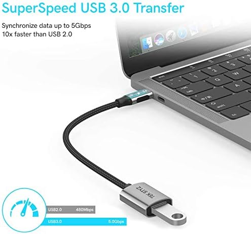 Адаптер Tek Styz USB-C USB 3.0 е подходящ за Motorola razr (2020 г.) OTG Type-C/PD мъжки USB 3.0 женски конвертор. (5 gbps)