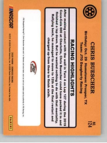 2020 Donruss Racing 124 Списък кликвания на Крис Бушера Крогера / JTG Daugherty Racing / Официалната търговска картичка Chevrolet НАСКАР