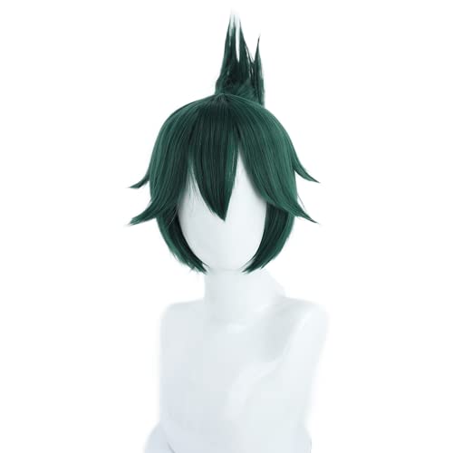 Перука osseoca Kiriko от зелени синтетични косми 30 см, реалистични вечерни перуки за cosplay от естествена коса с бретон (USD)