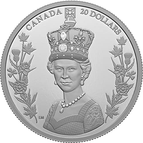 2022 DE Модерна Възпоменателна Монета PowerCoin Чувство за Дълг е Доживотна Служба на Кралицата Елизавете Ii 1 Унция Сребърна Монета От 20 $ Канада 2022 Proof