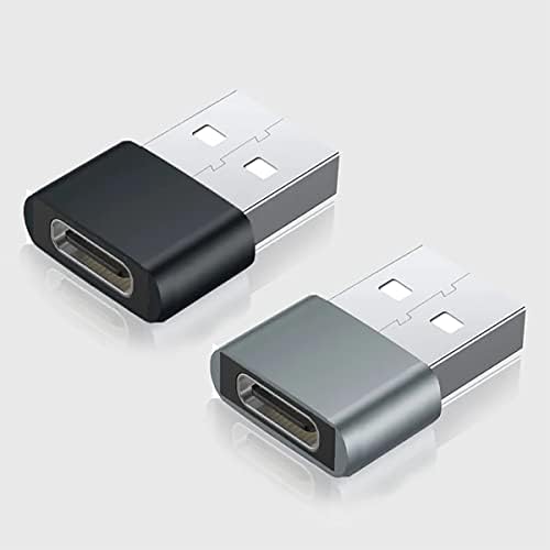 Бърз USB адаптер-C за свързване към USB-порт, който е съвместим с вашите Asus ZenFone 7 за зарядни устройства, синхронизация, OTG-устройства, като клавиатура, мишка, Zip, геймпад, pd (2 опаковки)