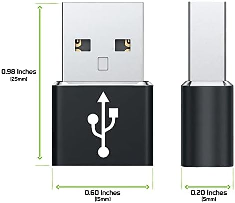 Бърз USB адаптер-C Female USB Male, който е съвместим с вашия Sony Xperia XA2 за зарядни устройства, синхронизация, OTG-устройства, като клавиатура, мишка, Zip, геймпад, pd (2 опаковки)