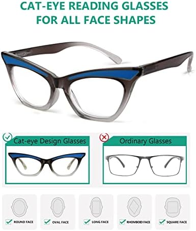 Eyekepper 5-pack Очила за четене с Кошачьим Око Сладко Reader за Жени + 1.0