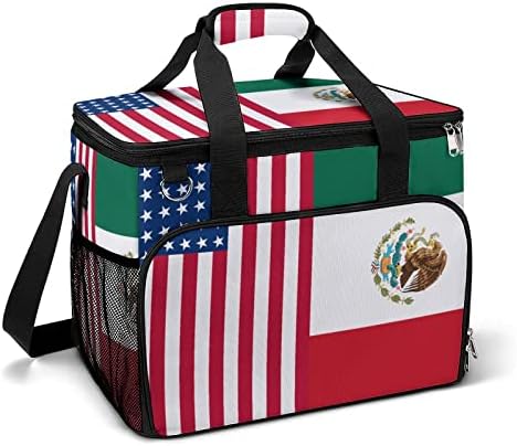 Скоростната-Хладилник с Мексиканския Флаг на САЩ, Изолирано Запечатани Чанта-Тоут, Преносима Охлаждаща Чанта за Обяд по Рамото за Пикник, на Плажа, Работа, Пътуване 15,4 x 12