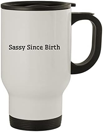 Molandra Products Sassy С раждането - Пътна Чаша от Неръждаема Стомана за 14 грама, Бяла