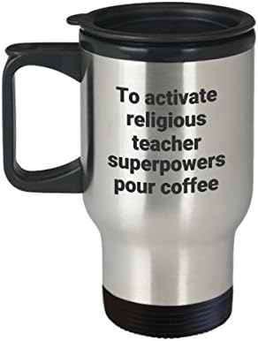 Чаша За Пътуване Религиозен Учител - Забавно Саркастическая Термоизолированная Обучение Кафеена Чаша От Неръждаема Стомана Superpower В Подарък