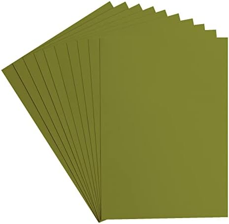 Канава картон Vaessen Creative Florence, Маслинено-зелен, 216 грама, Формат А4, 10 Листа, за scrapbooking, производство на пощенски картички, щанцоване и други Занаяти от хартия, DIN