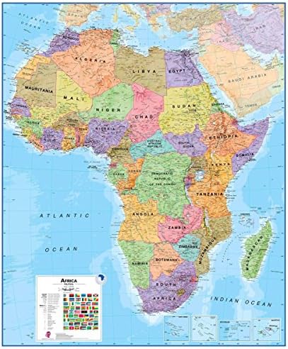 Ламиниран плакат Gifts Delight 24x28: Политическа карта - Africa Wall Map Political