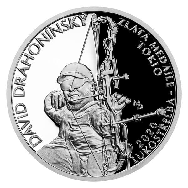 Модерна възпоменателна монета PowerCoin Дейвид Драхонински на Параолимпийските игри в Токио от 2021 г., Сребърна Монета номинална стойност от 1 долар Самоа 2021 година Proof
