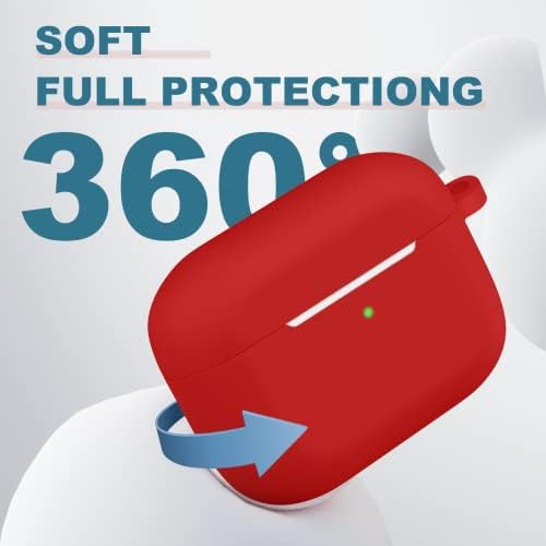 Linsaner AirPods Pro 2-ри /1-ви чанта с катарама, Напълно Защитен от силиконов кожата, Аксесоари за жени и мъже с 2 м / 1 м, калъф за зареждане на Apple AirPods Pro, Видими Отпред led, червен
