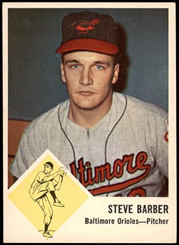 1963 Fleur 1 Стив Барбър Балтимор Ориълс (Бейзболна картичка) EX/MT Orioles