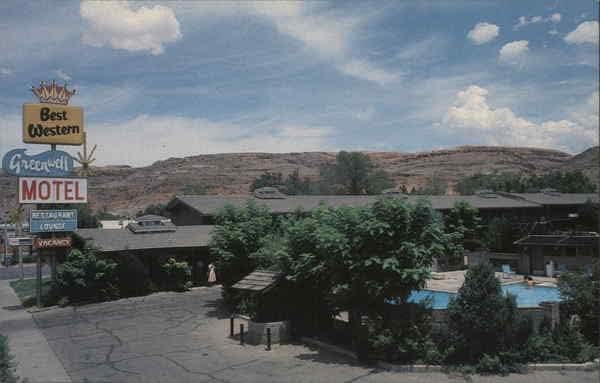 Green motel Well Moab, Ut, UT Оригиналната реколта картичка