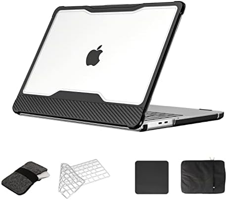 DR.Desire за MacBook Pro 13 инча, Калъф 2021 2022 2020 със сензорен панел, най-Добрият Твърд Защитен калъф за лаптоп от черно Въглеродни влакна за Apple Mac Book Pro 13,3 инча M1 M2 A2338 (само A2338)