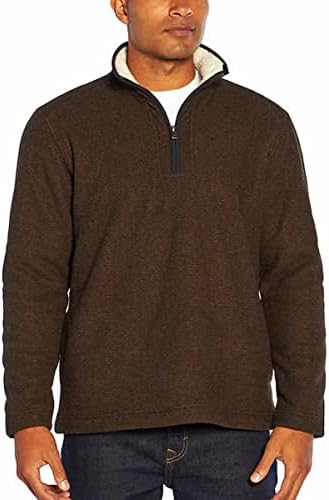 Мъжки пуловер с руното облицовка Orvis с цип 1/4 инча