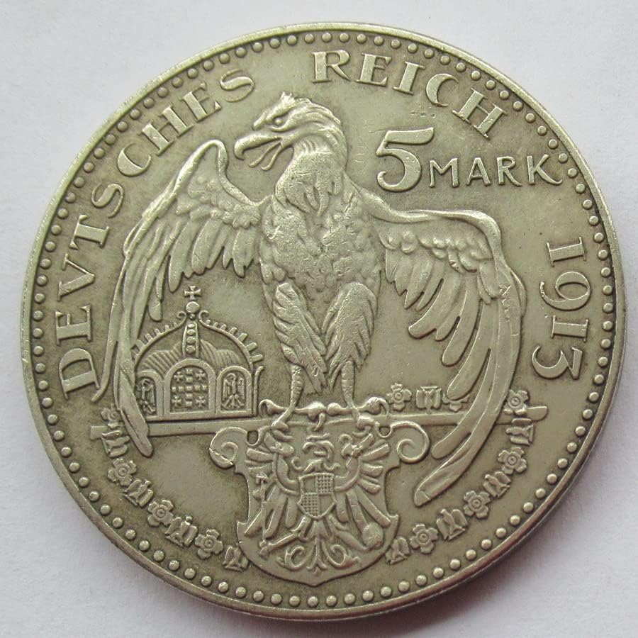 Немска Възпоменателна Монета в 5 марки 1913 година Чужда Реплика от Мед