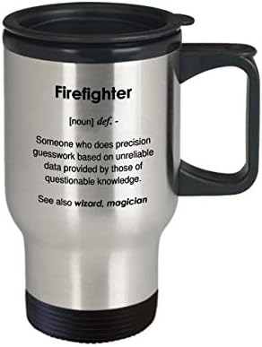 Кафеена чаша Смешни Firefighter Definition - Пътна Чаша на 14 грама