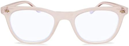 Розово, Прозрачно сини очила за мъже и жени, за да изглежда модерно, с ясно зрение - (R-771C-Pink-1.00)