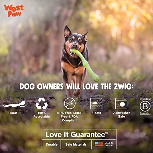 WEST PAW Zogoflex Echo Zwig Сжимающая пръчка, за събиране на кучета – Надуваема, Куха, лека Интерактивна играчка за малки кученца, Големи кучета – Плаващ пръчка, Лесно Дъвчене играчка за улов / извличане – 13,75 инча,