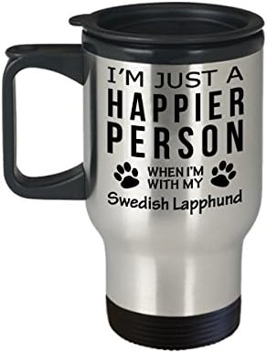 Кафеена Чаша За Любителите на кучета В Пътуване - Щастлив Човек С шведски лапхундом -Подаръци За Спасението на Собствениците на домашни любимци