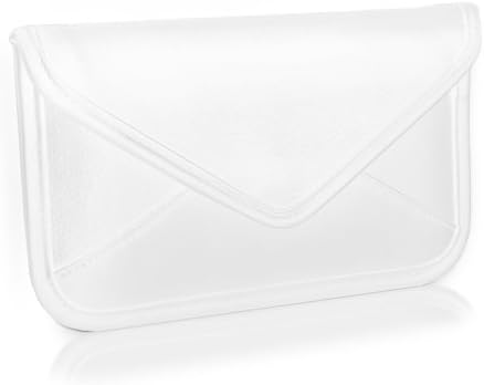 Калъф BoxWave за LG K7 (Case by BoxWave) - Луксозен Кожен калъф-месинджър, Дизайн своята практика-плик от изкуствена кожа за LG K7 - Цвят Слонова кост, Бял