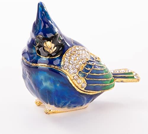 Кутии за дрънкулки с фигура на птица Ingbear Blue Робин, Уникален подарък за Деня на майката, в Ковчег за бижута ръчна изработка, покрит с емайл, декорации с животни за домашен декор.