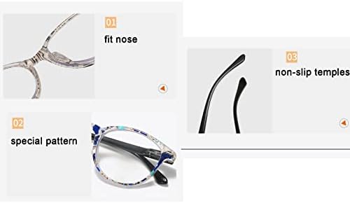 2 Опаковане на Очила за четене, Блокер Синя светлина Компютърни Ридеры за жени и мъже, Очила с пружинным тръба на шарнирна връзка срещу пренапрежение на очите Очила (Цвят: 5, размер: + 1.0)