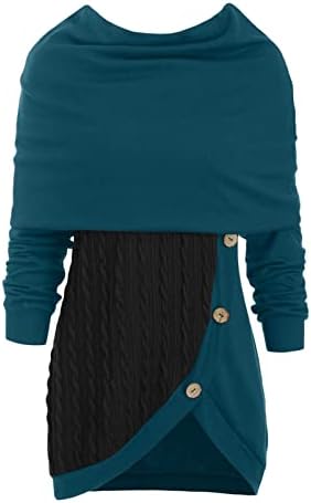 ТРЕБИН, по-Големи Размери, Дамски Пуловер С кръгло деколте и дълъг Ръкав, Обикновена Асиметрични Блузи, Вязаный Пуловер