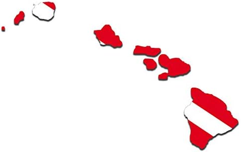 Стикер с флага за гмуркане под формата на хавайските острови (на хавайски водолаз потъва)