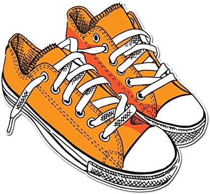 Дизайн на Чаши Оранжеви Обувки На равна подметка 8-инчов Пълноцветен Винил Стикер