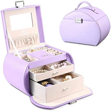 Ковчег за декорации в стил принцеса Вландо (Лилаво) + Малка Пътна Ковчег за бижута Macaron (Бяла)