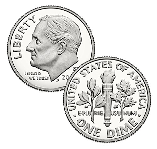 Монетен двор на САЩ с сребърна монета от десет цента името на Рузвелт 2005 г.