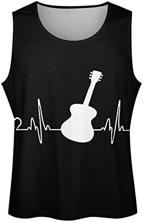Китарист Heartbeat Мъжка Риза, Риза Без Ръкави, Ежедневни Тренировочная Тениска