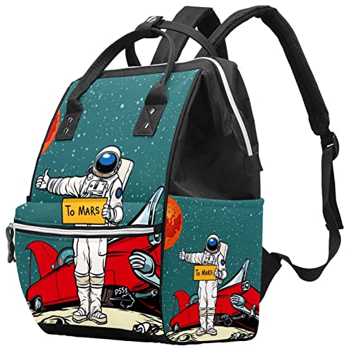 Cartoony Космически Астронавт на Марс, Чанти-Тоут за Памперси, Раница за Мумии, Голямо Голям Чанта за Памперси, Пътна Чанта за Грижа за Детето