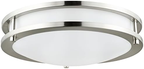 Sunlite LFX/DCO16/BN/E/D/30K 23-вата 120-волтов Декоративна лампа Energy Star с регулируема яркост с акрилна леща, 16 инча, Матов никелова покритие