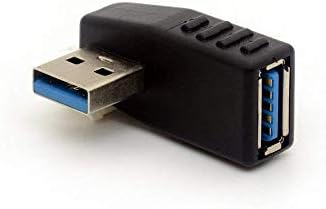 Адаптер USB 3.0 под ъгъл 90 °, удължителен кабел USB-конектор под ъгъл 90 градуса, съединител USB тип A с конектор тип A, съединител 2 елемента (ляв + десен)