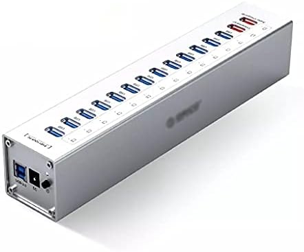 CHYSP Алуминиев 13-Портов Мулти USB3.0 Hub-Сплитер с Независим Източник на захранване 12V/5A 2 Порт за Зареждане